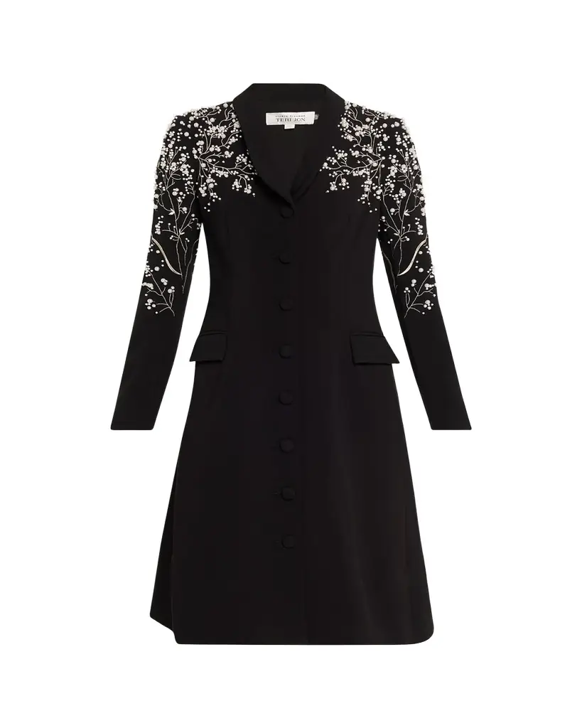 Rickie Freeman for Teri Jon Bead-Embroidered Crepe Blazer Dress | Image 1 Rickie Freeman for Teri Jon Bead-Embroidered Crepe Blazer Dress | Image 1