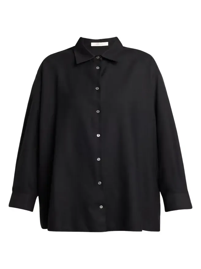 Luka Wool Twill Oversized Button-Down Shirt