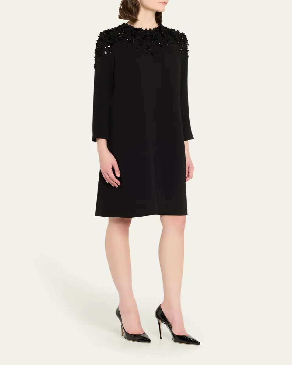 Rickie Freeman for Teri Jon A-Line Floral Applique Crepe Dress | Thumbnail 2 Rickie Freeman for Teri Jon A-Line Floral Applique Crepe Dress | Thumbnail 2