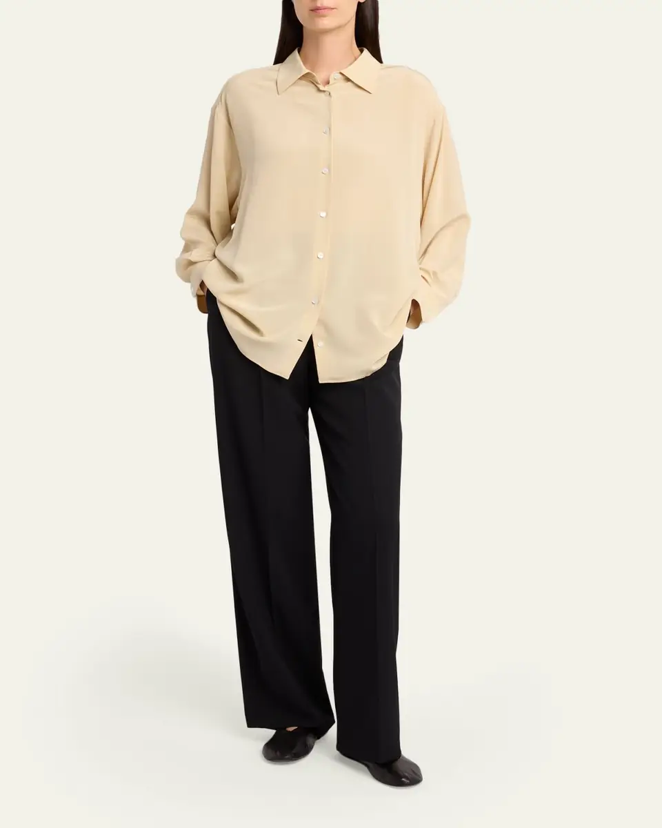 THE ROW Luka Oversized Silk Button-Down Shirt | Thumbnail 2 THE ROW Luka Oversized Silk Button-Down Shirt | Thumbnail 2