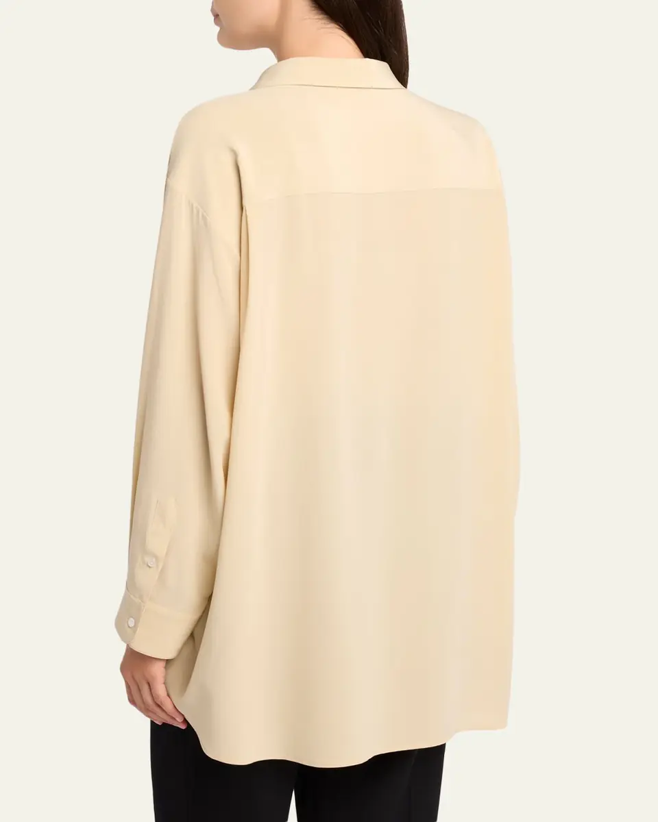 THE ROW Luka Oversized Silk Button-Down Shirt | Thumbnail 3 THE ROW Luka Oversized Silk Button-Down Shirt | Thumbnail 3