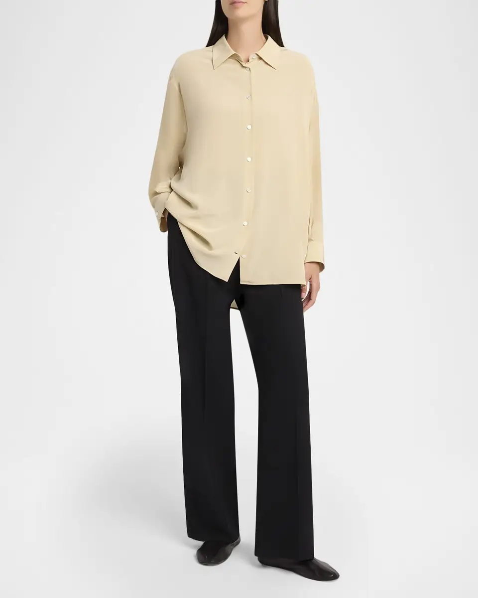 THE ROW Luka Oversized Silk Button-Down Shirt | Thumbnail 6 THE ROW Luka Oversized Silk Button-Down Shirt | Thumbnail 6
