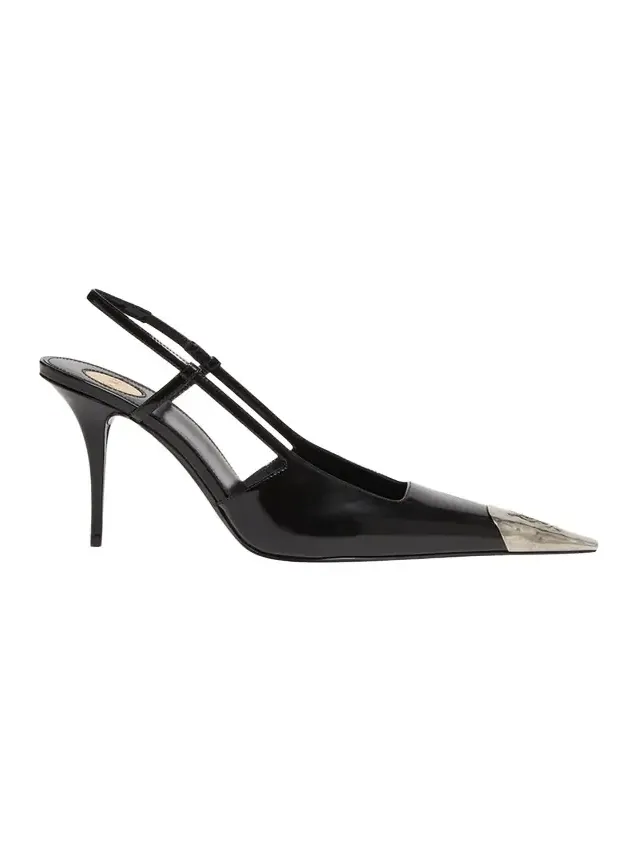 90mm Jeanne Leather Slingback Pumps