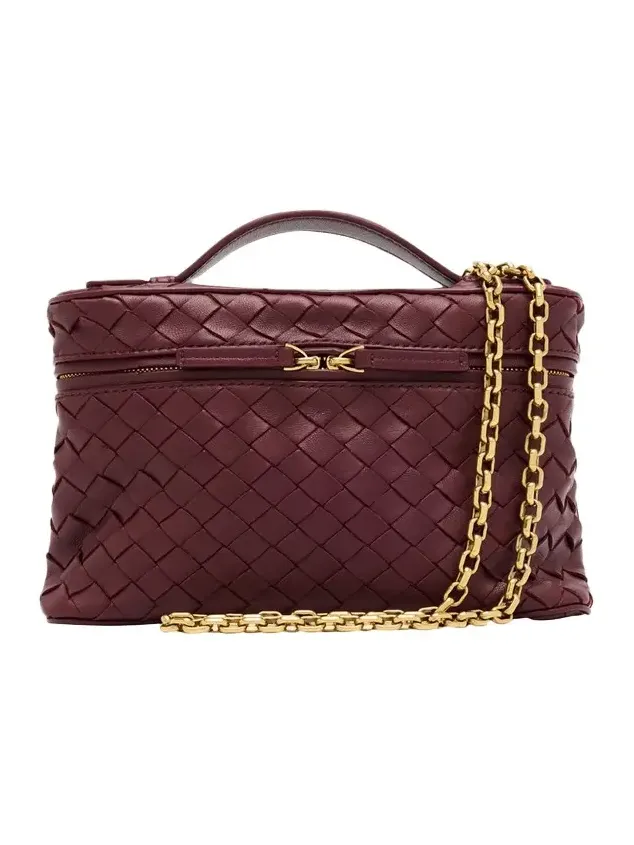 Small Soft Vanity Intrecciato Leather Crossbody Bag