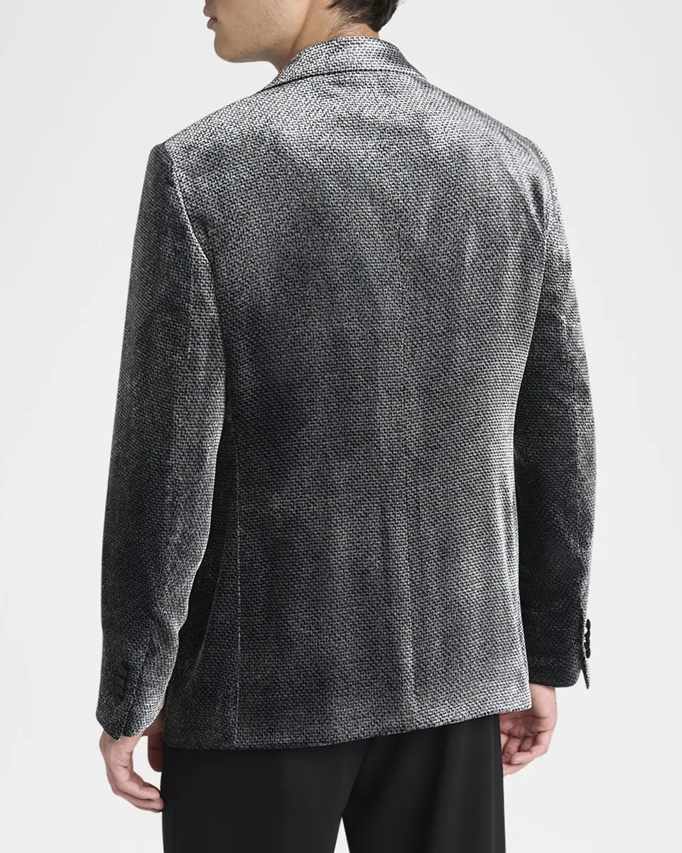 Giorgio Armani Men's Velvet-Effect Peak Lapel Dinner Jacket | Thumbnail 2 Giorgio Armani Men's Velvet-Effect Peak Lapel Dinner Jacket | Thumbnail 2