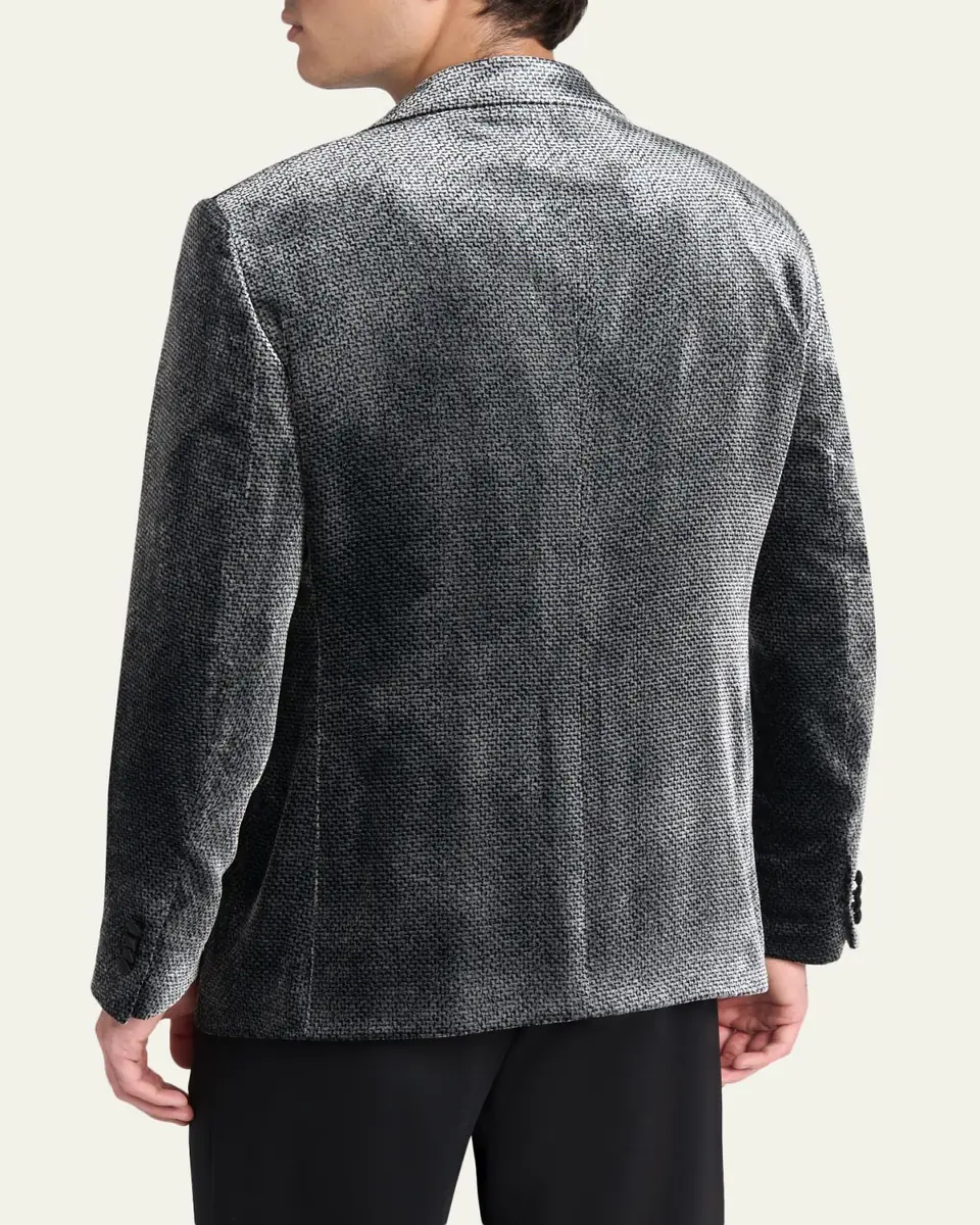 Giorgio Armani Men's Velvet-Effect Peak Lapel Dinner Jacket | Thumbnail 7 Giorgio Armani Men's Velvet-Effect Peak Lapel Dinner Jacket | Thumbnail 7