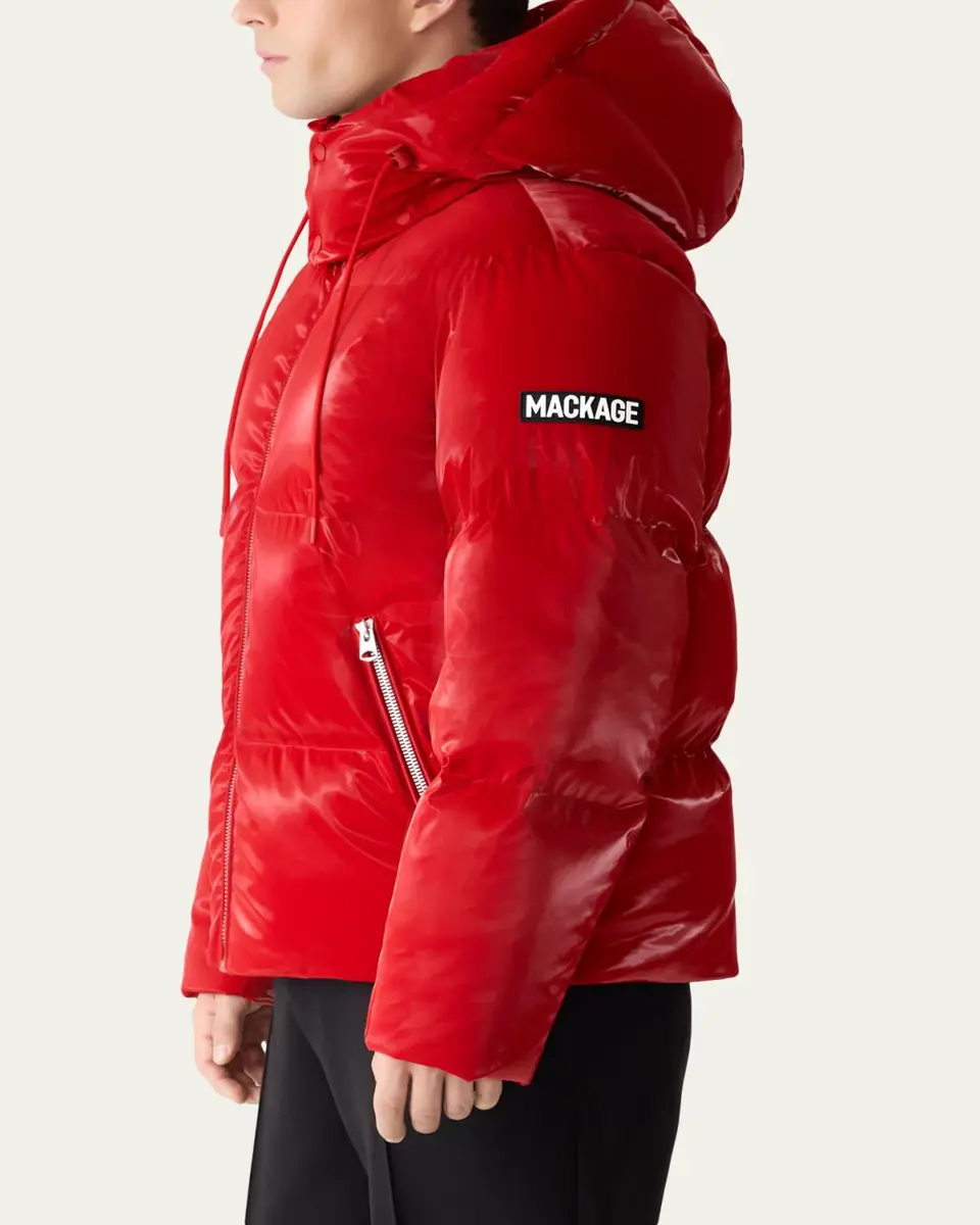 Mackage Men's Kent-Glo High-Gloss Hooded Down Jacket | Thumbnail 4