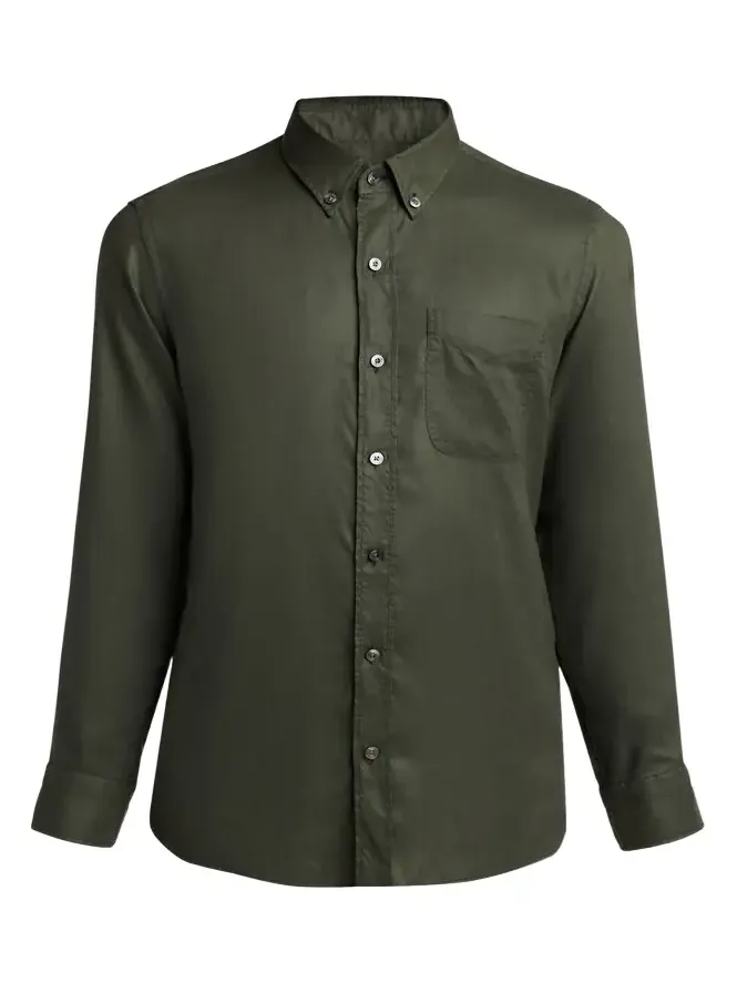 Men's Slim-Fit Gabardine Button-Down Shirt Men's Slim-Fit Gabardine Button-Down Shirt