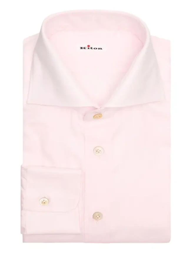 Kiton Men's Micro-Herringbone Cotton Dress Shirt