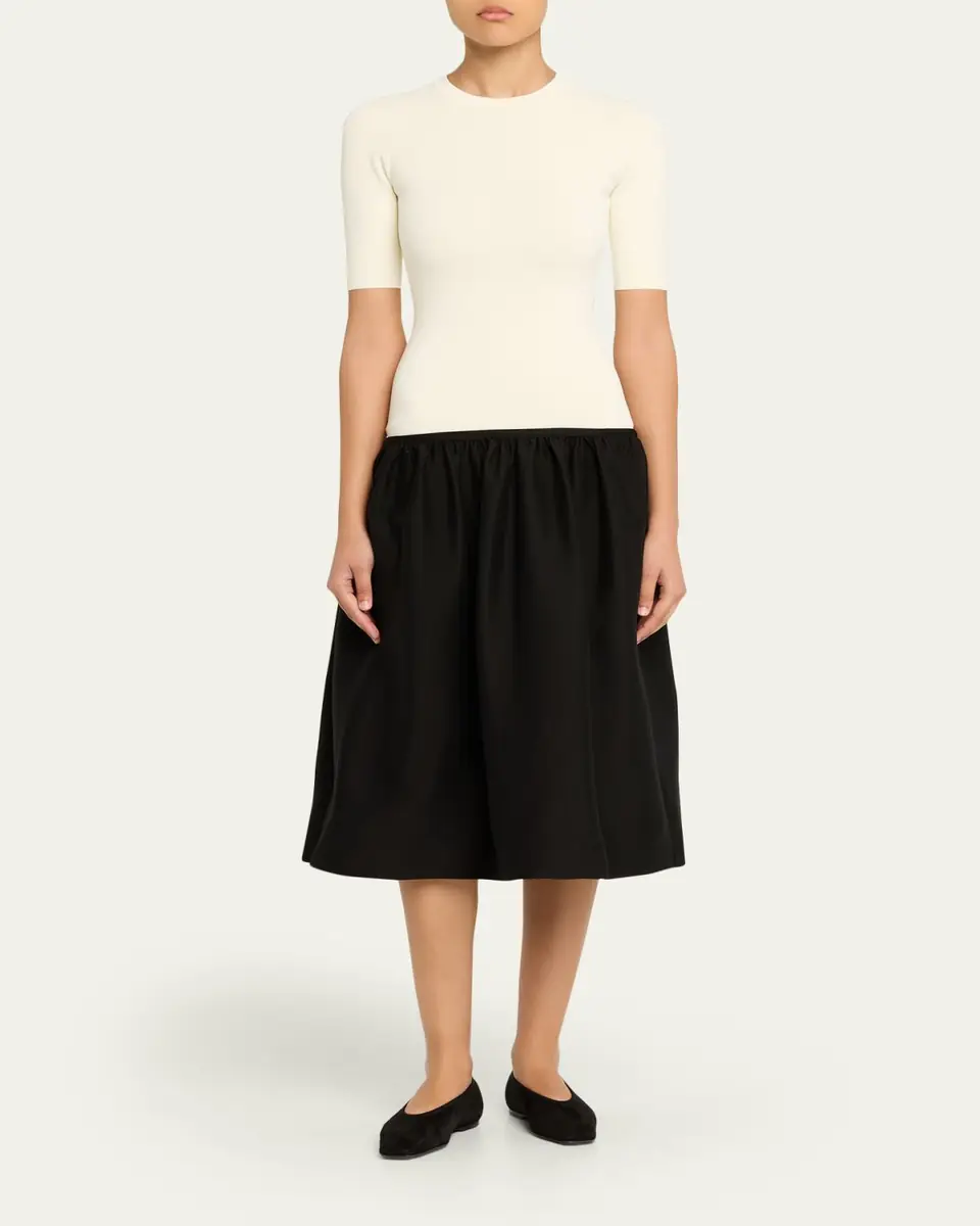 TOTEME Twinflower Drop-Waist Midi Dress | Thumbnail 2 TOTEME Twinflower Drop-Waist Midi Dress | Thumbnail 2