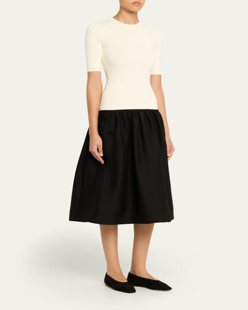 TOTEME Twinflower Drop-Waist Midi Dress | Thumbnail 4 TOTEME Twinflower Drop-Waist Midi Dress | Thumbnail 4