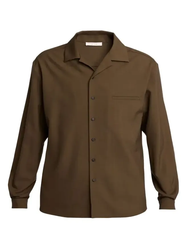 Men's Kanta Wool Notch-Collar Button-Down Shirt