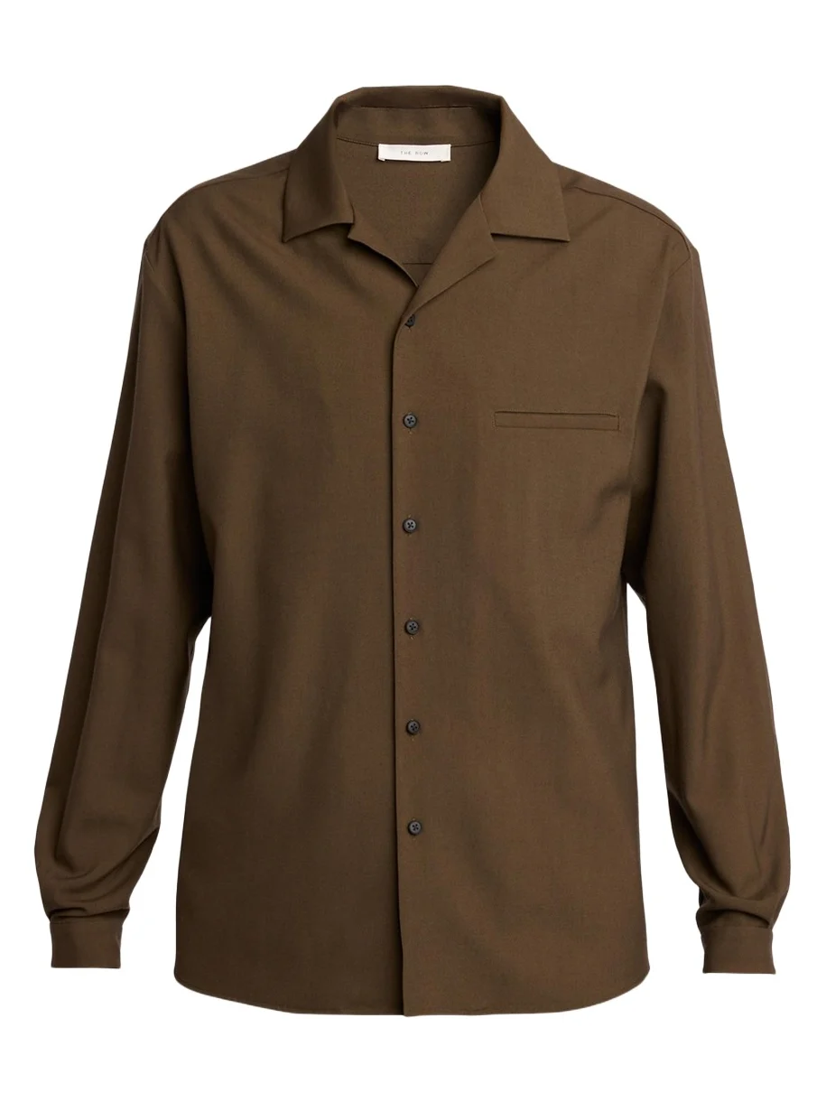 Men's Kanta Wool Notch-Collar Button-Down Shirt Men's Kanta Wool Notch-Collar Button-Down Shirt
