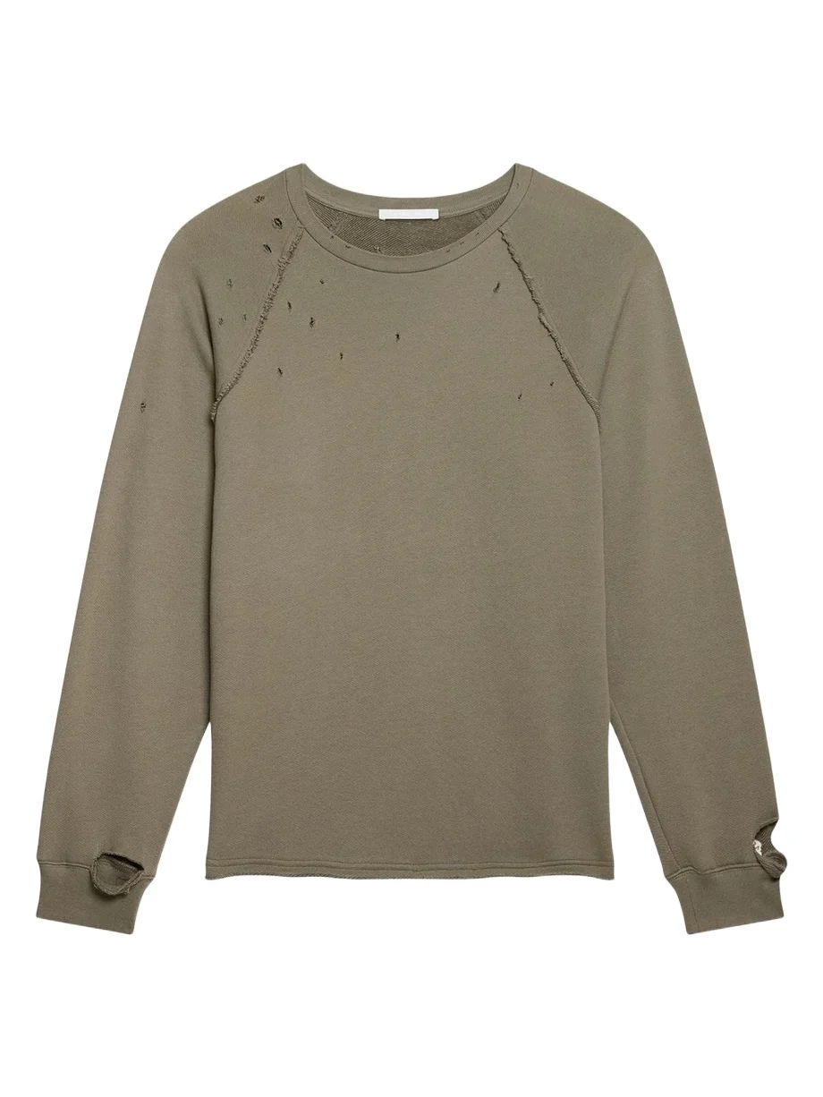 Men's Destroyed Cotton Crewneck Sweatshirt Men's Destroyed Cotton Crewneck Sweatshirt