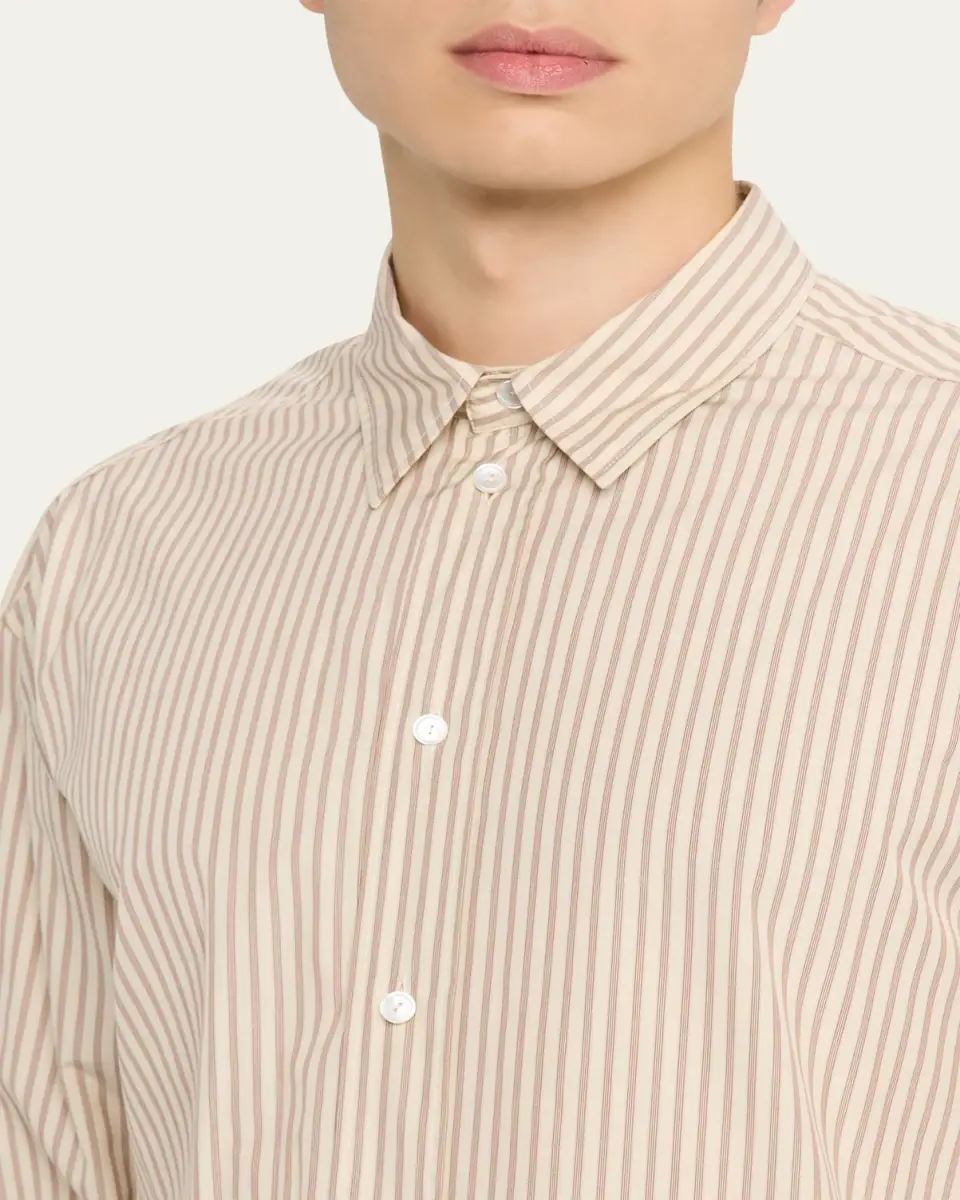 The Row Men's Granada Cotton Pinstripe Sport Shirt | Thumbnail 5 The Row Men's Granada Cotton Pinstripe Sport Shirt | Thumbnail 5