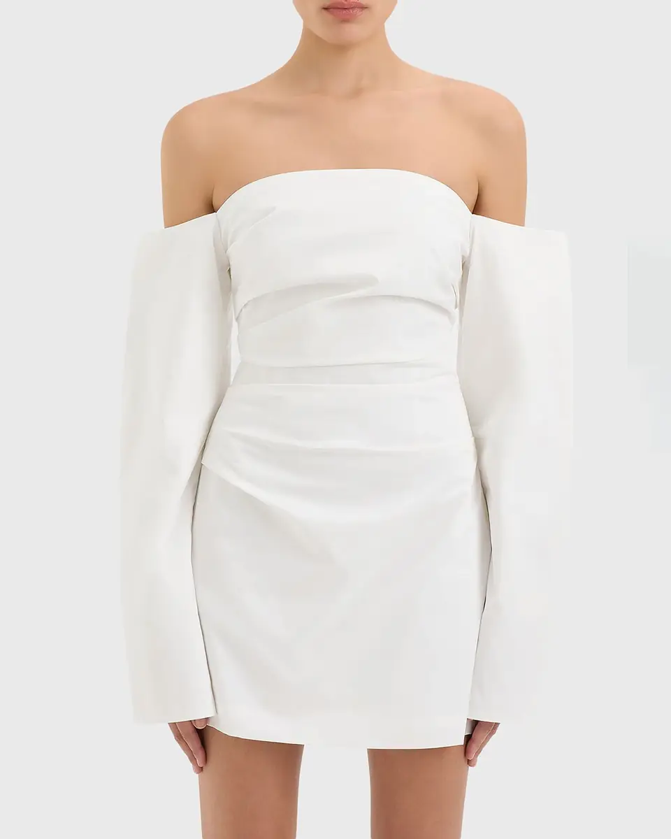 SIR. Martina Sleeved Off-Shoulder Mini Dress | Thumbnail 9 SIR. Martina Sleeved Off-Shoulder Mini Dress | Thumbnail 9