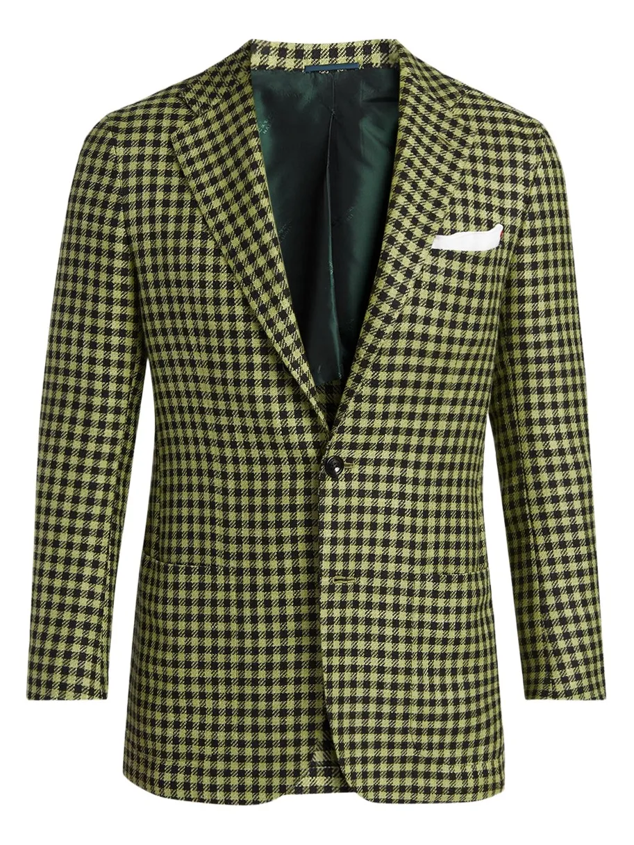 Men's Gingham Check Single-Breasted Sport Coat