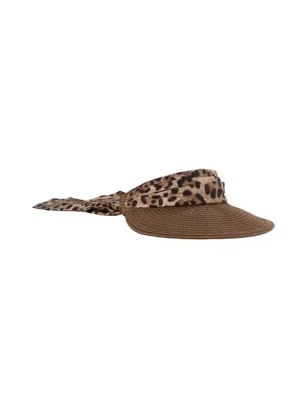 Ricky Packable Hemp Visor with Animal-Print Sash Ricky Packable Hemp Visor with Animal-Print Sash