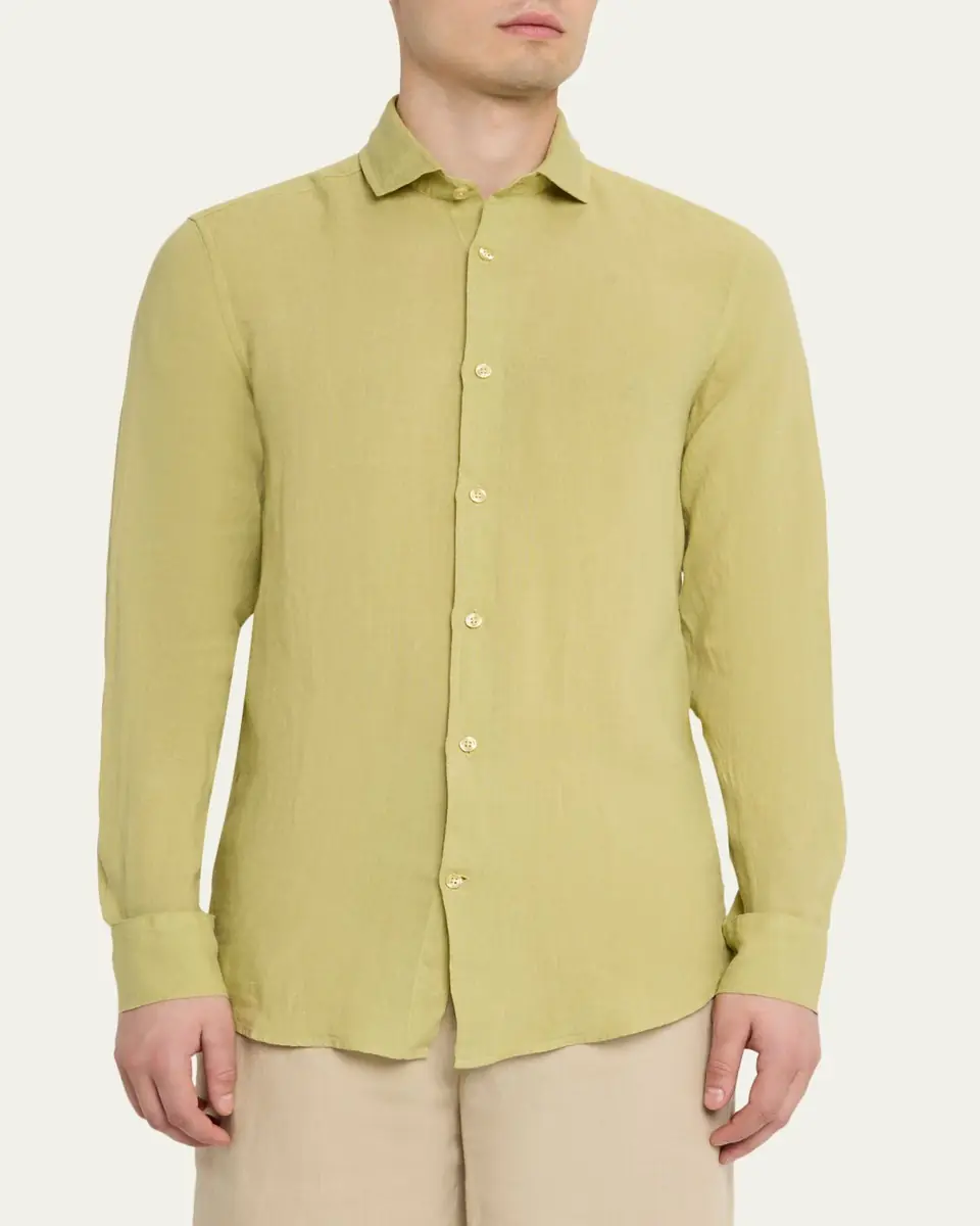 Frescobol Carioca Men's Antonio Linen Casual Button-Down Shirt | Thumbnail 4 Frescobol Carioca Men's Antonio Linen Casual Button-Down Shirt | Thumbnail 4