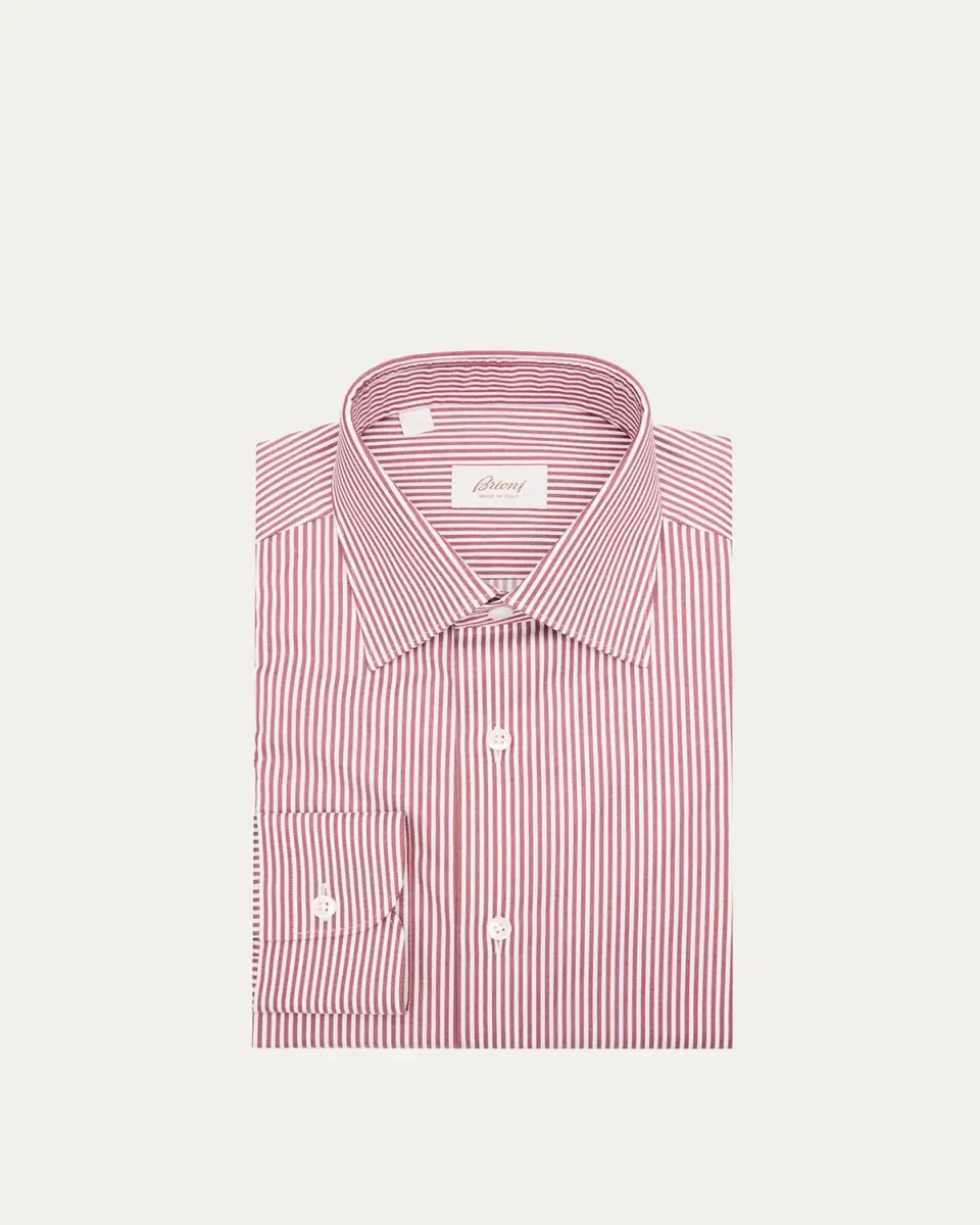 Brioni Men's Cotton Bengal Stripe Dress Shirt | Thumbnail 3 Brioni Men's Cotton Bengal Stripe Dress Shirt | Thumbnail 3