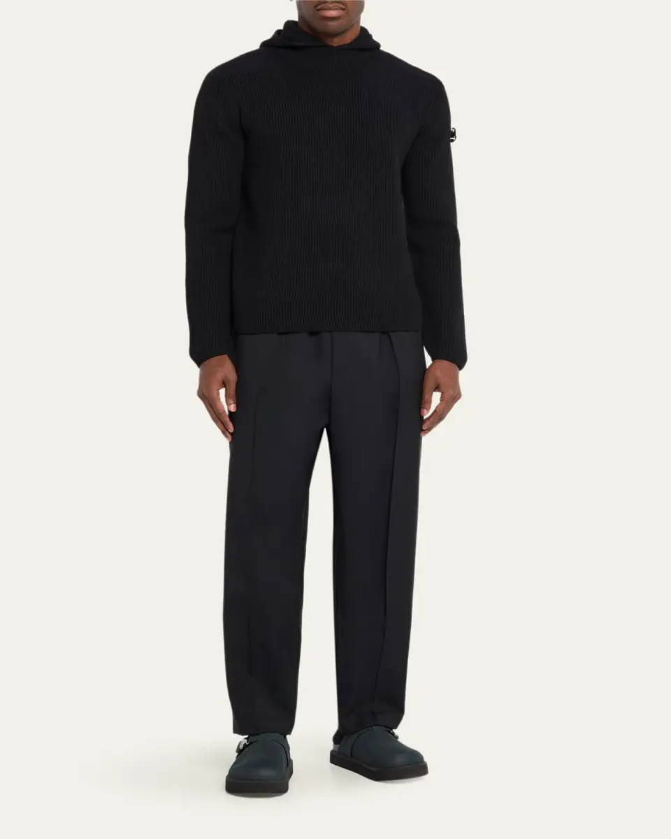 Moncler Genius x JIL SANDER Men's Wool Rib Hoodie | Thumbnail 2 Moncler Genius x JIL SANDER Men's Wool Rib Hoodie | Thumbnail 2