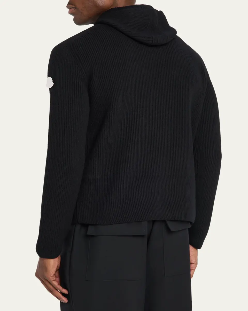 Moncler Genius x JIL SANDER Men's Wool Rib Hoodie | Thumbnail 3 Moncler Genius x JIL SANDER Men's Wool Rib Hoodie | Thumbnail 3