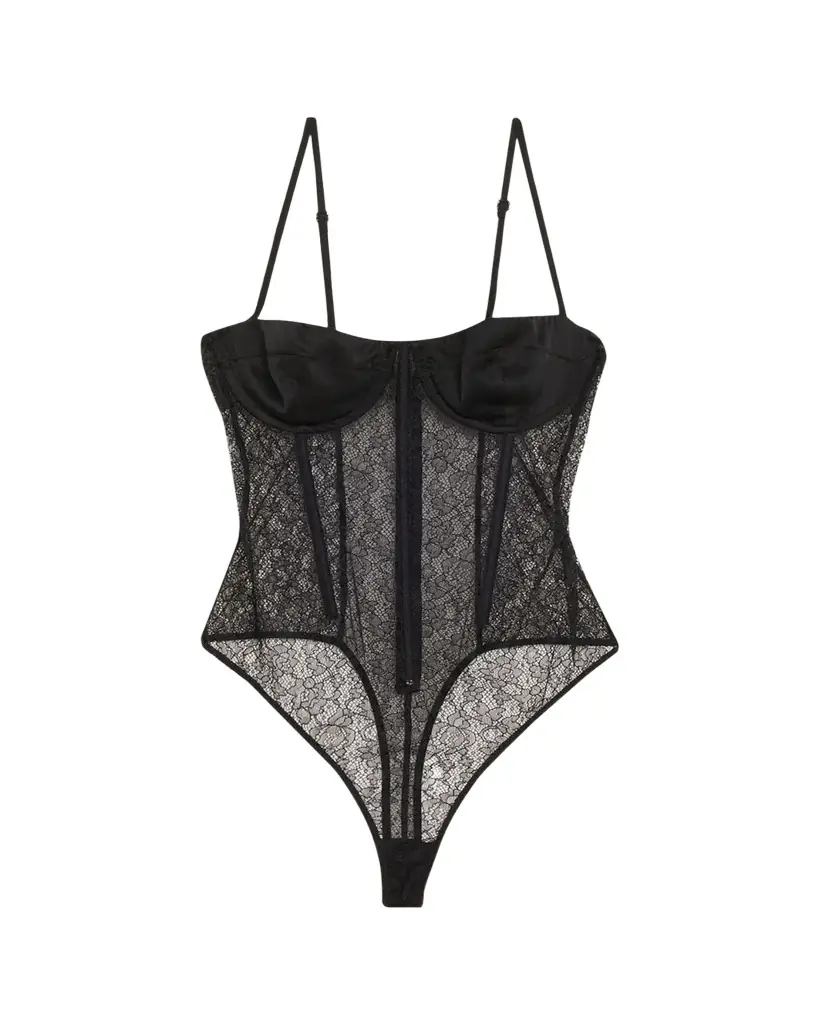Kiki De Montparnasse Petite Fleur Sweetheart Floral Lace Bodysuit | Image 1 Kiki De Montparnasse Petite Fleur Sweetheart Floral Lace Bodysuit | Image 1