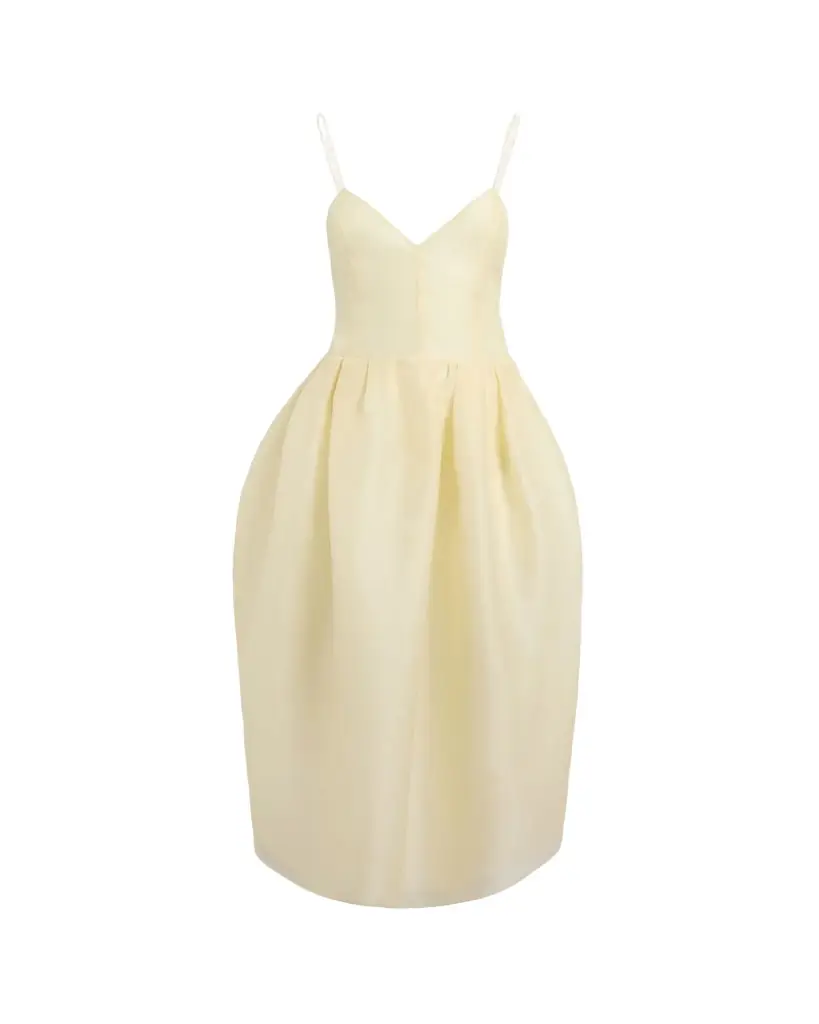Khaite Colette Silk Organza Sleeveless Fit-And-Flare Midi Dress | Image 1 Khaite Colette Silk Organza Sleeveless Fit-And-Flare Midi Dress | Image 1