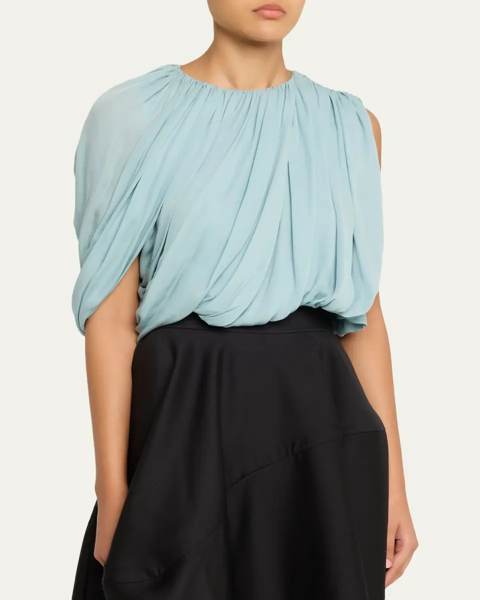 Heirlome Marie Draped Silk Georgette Crop Top | Thumbnail 4 Heirlome Marie Draped Silk Georgette Crop Top | Thumbnail 4