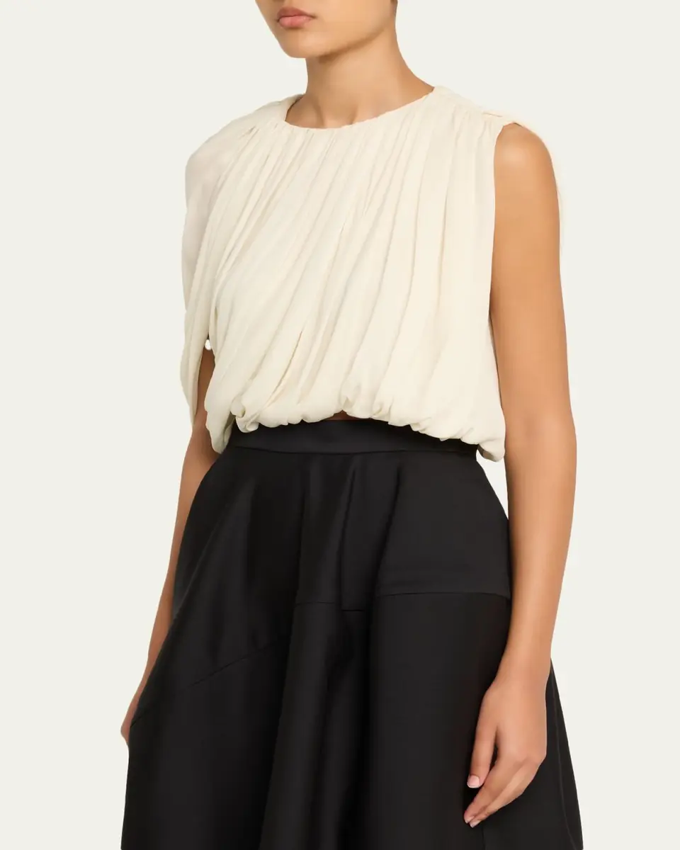 Heirlome Marie Draped Silk Georgette Crop Top | Thumbnail 9 Heirlome Marie Draped Silk Georgette Crop Top | Thumbnail 9