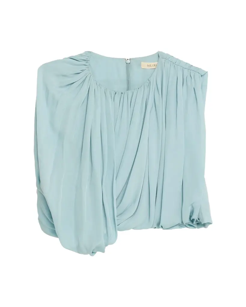 Heirlome Marie Draped Silk Georgette Crop Top | Image 1 Heirlome Marie Draped Silk Georgette Crop Top | Image 1