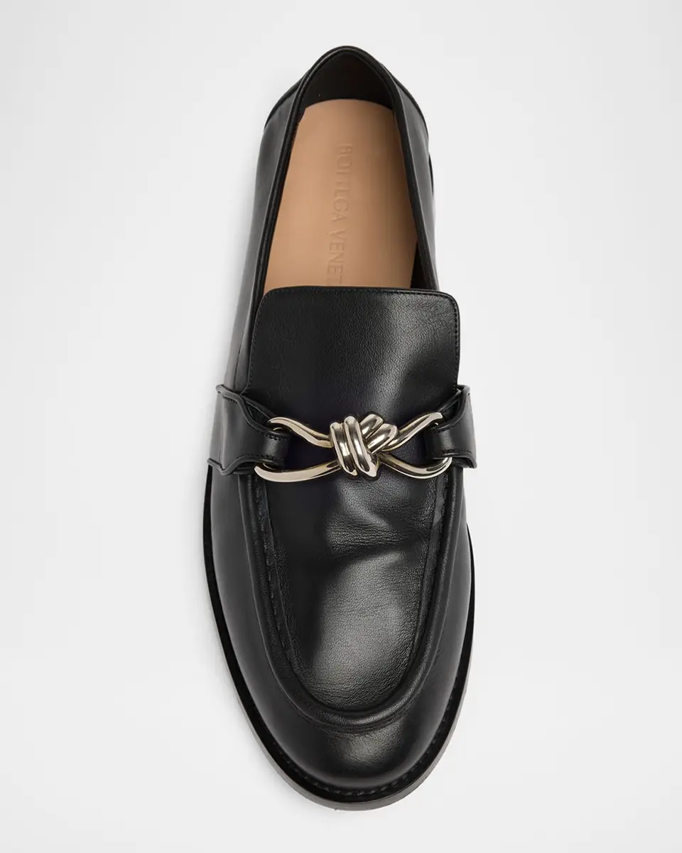 Bottega Veneta Men's Astaire Metallic Knot Napa Loafers | Thumbnail 10 Bottega Veneta Men's Astaire Metallic Knot Napa Loafers | Thumbnail 10