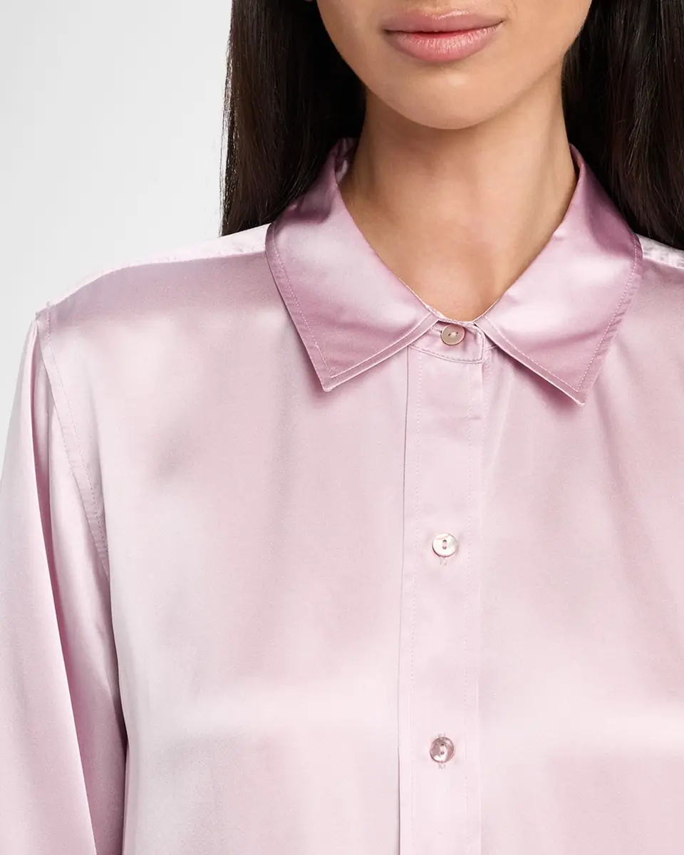 L'Agence Dani Silk Satin 3/4-Sleeve Button-Down Blouse | Thumbnail 5 L'Agence Dani Silk Satin 3/4-Sleeve Button-Down Blouse | Thumbnail 5