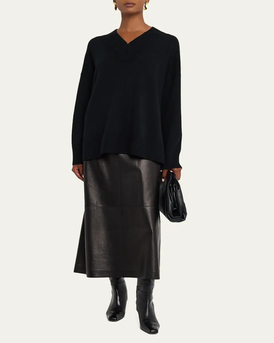 Lafayette 148 New York Cashmere Deep V-Neck Sweater | Thumbnail 2