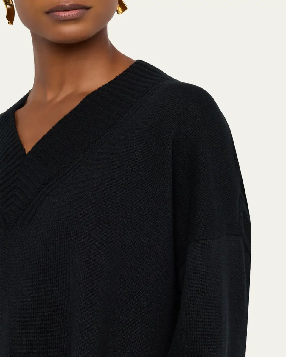Lafayette 148 New York Cashmere Deep V-Neck Sweater | Thumbnail 5