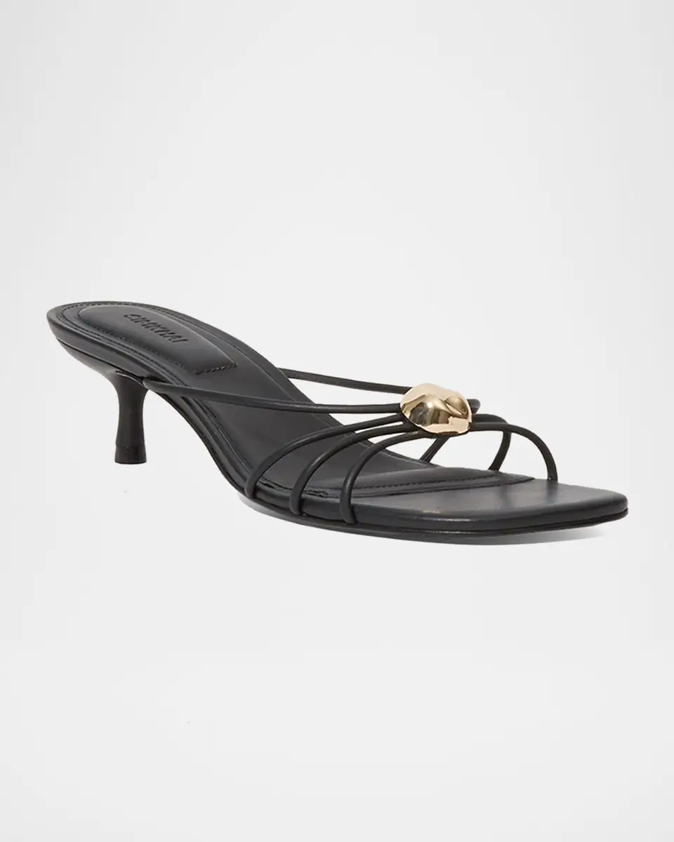 SIMKHAI Amaya Strappy Leather Kitten-Heel Sandals | Thumbnail 6 SIMKHAI Amaya Strappy Leather Kitten-Heel Sandals | Thumbnail 6