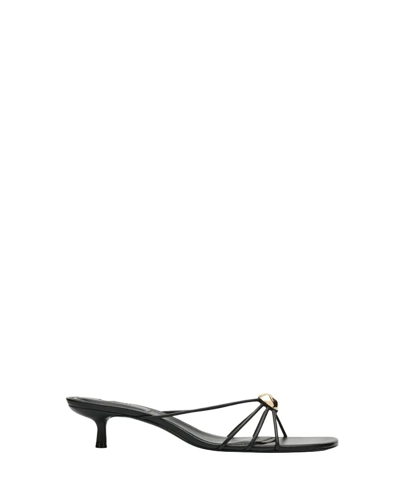 SIMKHAI Amaya Strappy Leather Kitten-Heel Sandals | Image 1 SIMKHAI Amaya Strappy Leather Kitten-Heel Sandals | Image 1