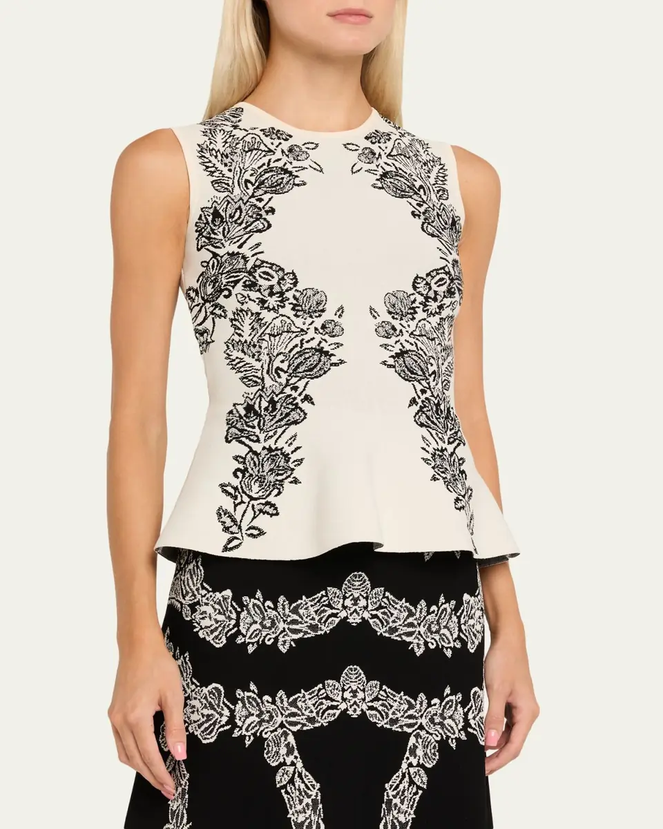 Ulla Johnson Vanna Jacquard Peplum Tank Top | Thumbnail 4 Ulla Johnson Vanna Jacquard Peplum Tank Top | Thumbnail 4