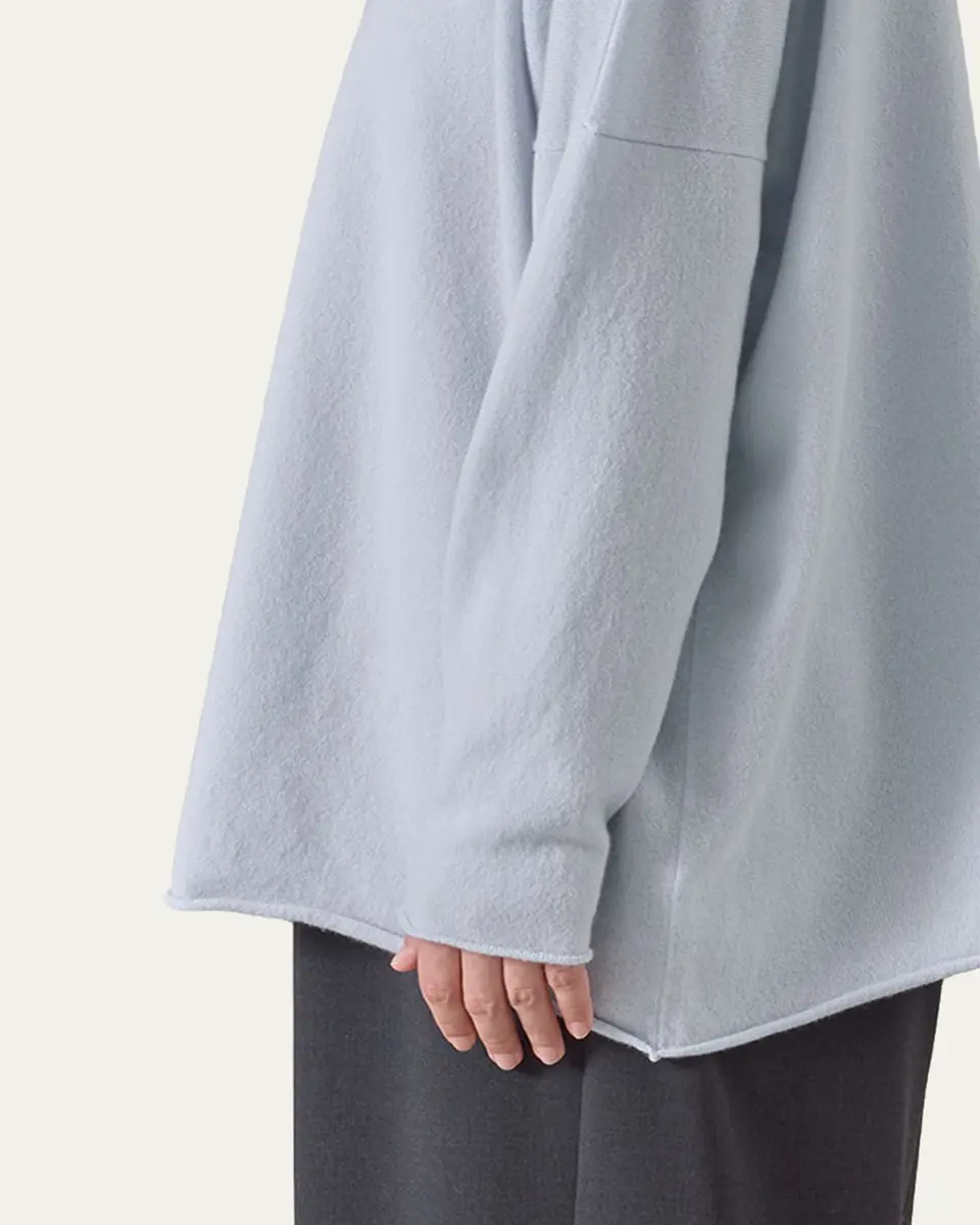 Eskandar Slim Sleeve Raw-Edge Bateau Neck Top - Mid Plus Length | Thumbnail 9 Eskandar Slim Sleeve Raw-Edge Bateau Neck Top - Mid Plus Length | Thumbnail 9
