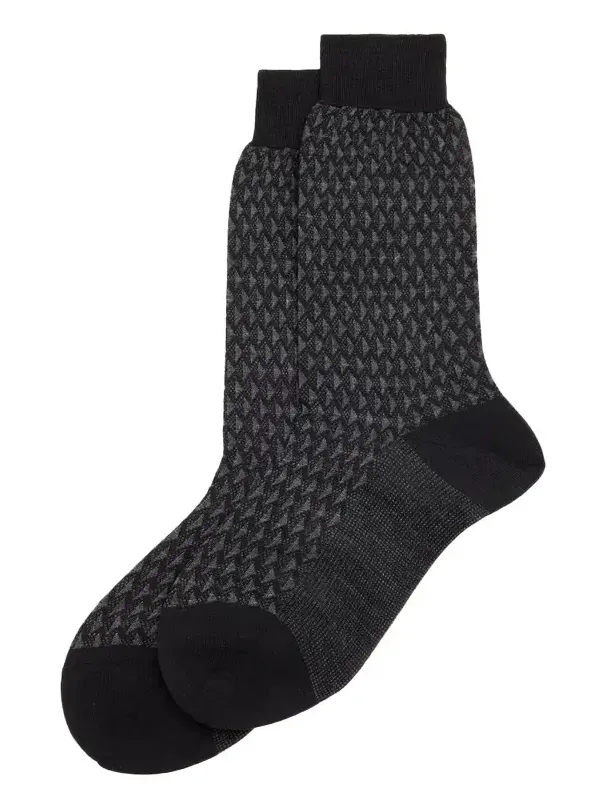 Men's Cotton-Stretch Geometric Mid-Calf Socks Men's Cotton-Stretch Geometric Mid-Calf Socks