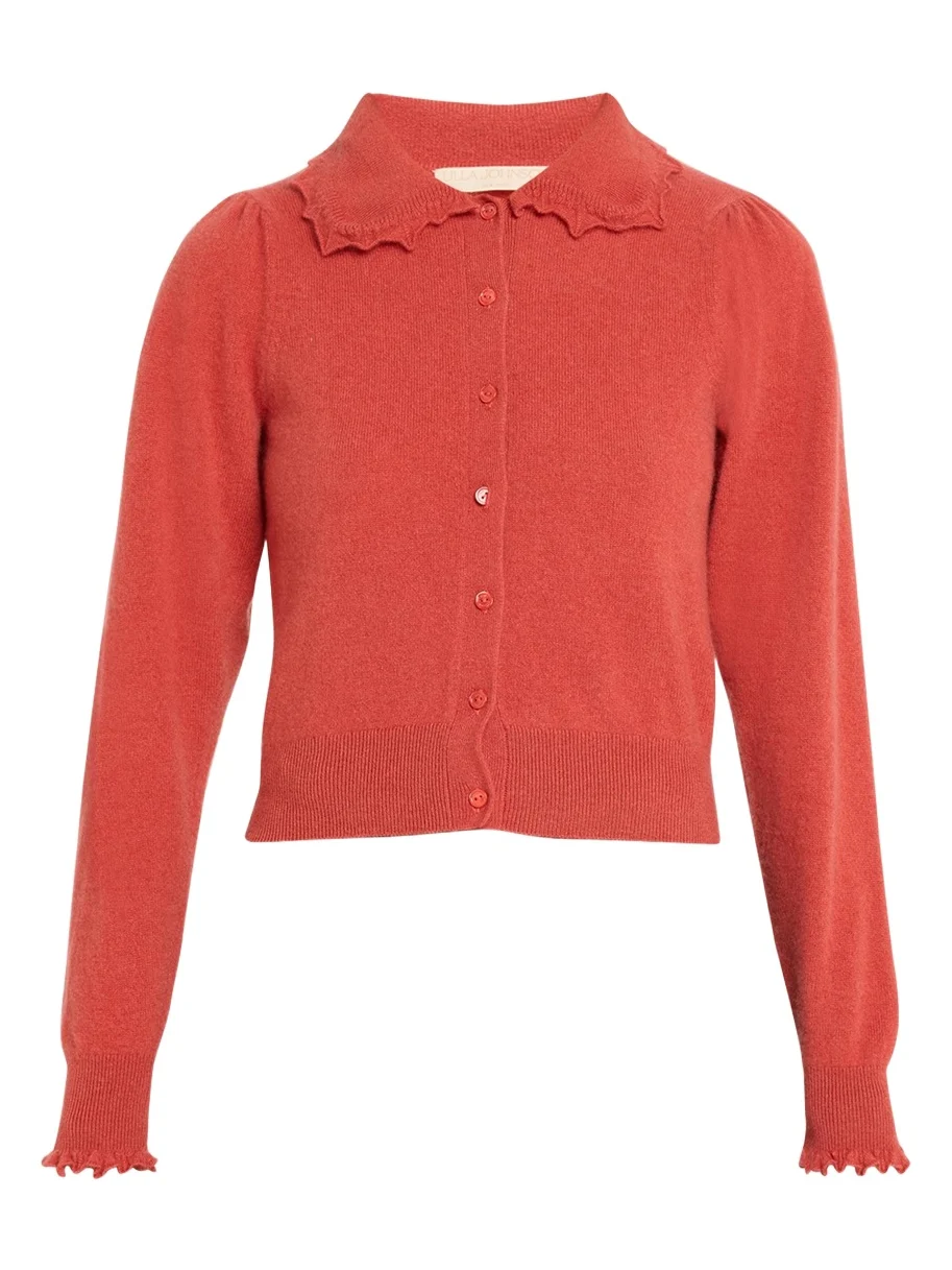 Kalila Collared Cashmere Crop Cardigan Kalila Collared Cashmere Crop Cardigan
