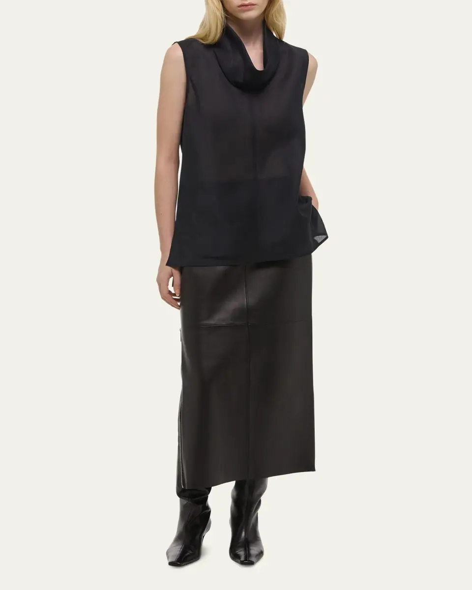 Helmut Lang Organza Cowl-Neck Shell Top | Thumbnail 2