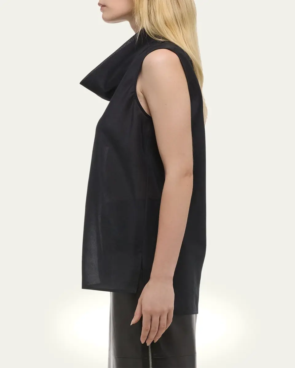 Helmut Lang Organza Cowl-Neck Shell Top | Thumbnail 4