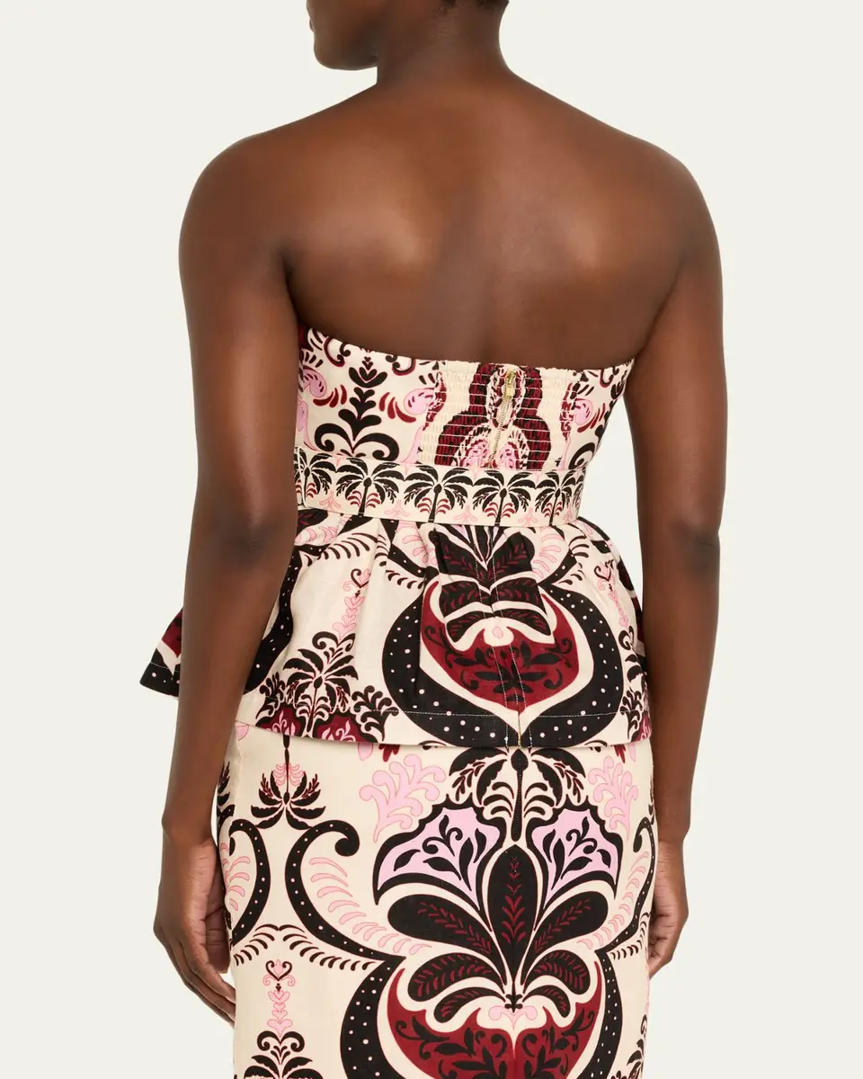 Cara Cara Tilda Strapless Floral Peplum Top | Thumbnail 3