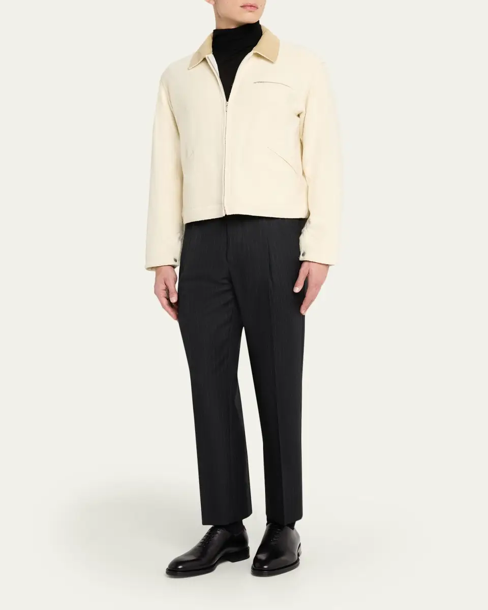 AURALEE Men's Blouson Tweed Zip Jacket | Thumbnail 2