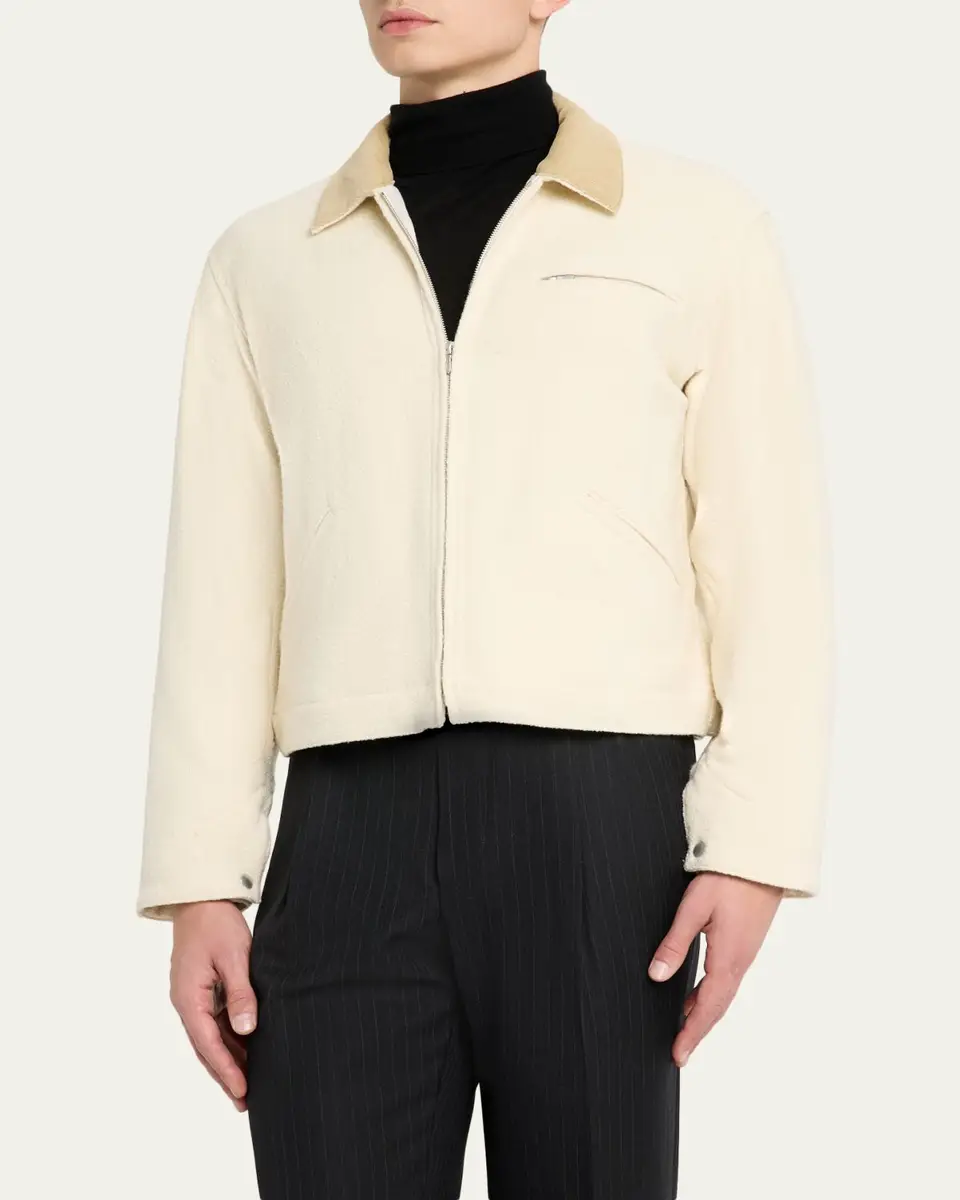 AURALEE Men's Blouson Tweed Zip Jacket | Thumbnail 4