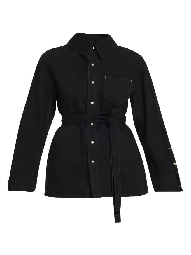 Denim Cinch Shirt Jacket