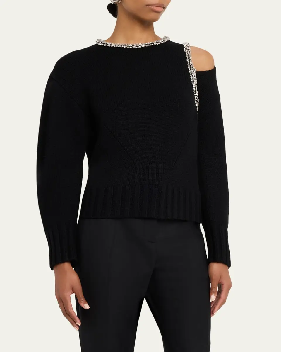 SIMKHAI Monroe Embellished Cut-Out Sweater | Thumbnail 4