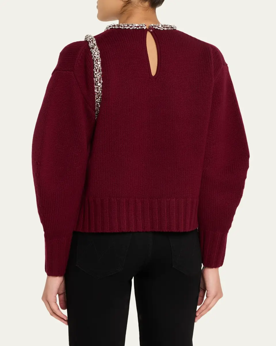 SIMKHAI Monroe Embellished Cut-Out Sweater | Thumbnail 7