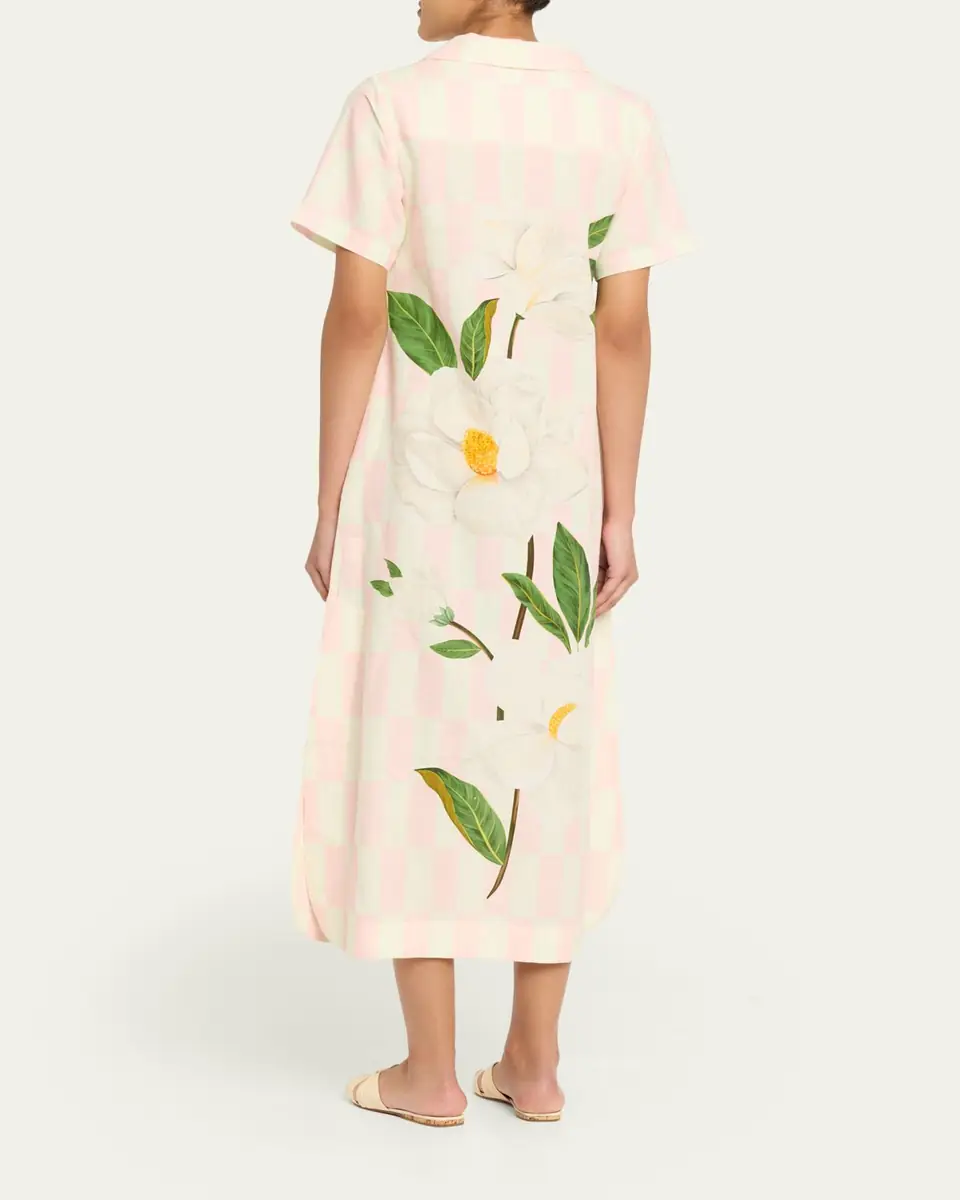 Verandah Magnolia Check Midi Kaftan | Thumbnail 3
